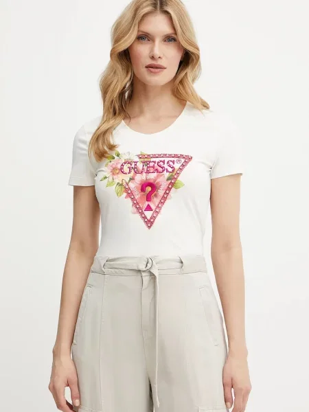Класическа тениска Guess бяло
