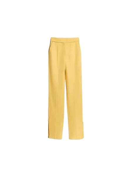 Spodnie Jacquemus z wysoką talią żółte