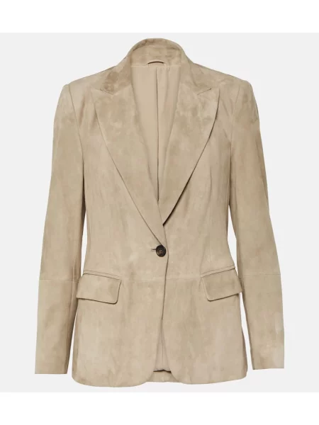 Blazer Brunello Cucinelli iz semiša bež
