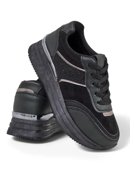 Sneakerși Resti cu platformă negru
