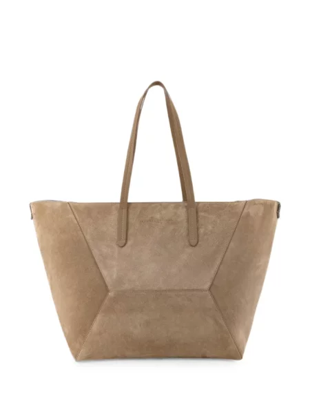 Geantă shopper Brunello Cucinelli din piele de căprioară