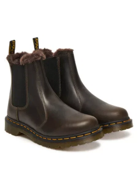 Členková obuv s elastickým prvkom Dr. Martens Leonore Tmavo hnedá