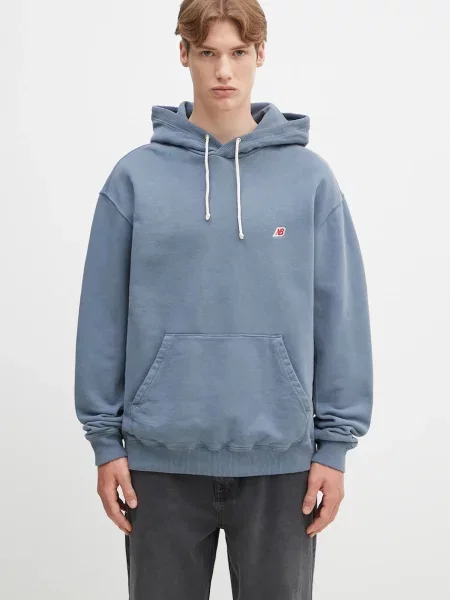 Dukserica New Balance Made In Usa Seasonal Core Hoo DTY za muškarce s kapuljačom bez uzorka plava