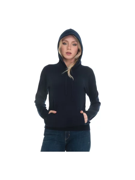 Bluza z kapturem Fay z kaszmiru z kapturem niebieska