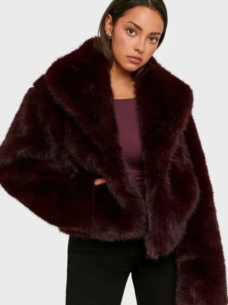 Шуба Tally Weijl бордова