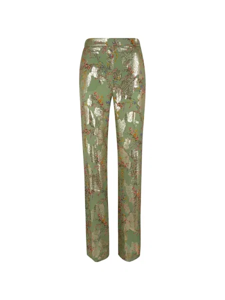 Pantaloni Valentino Garavani cu model floral verde