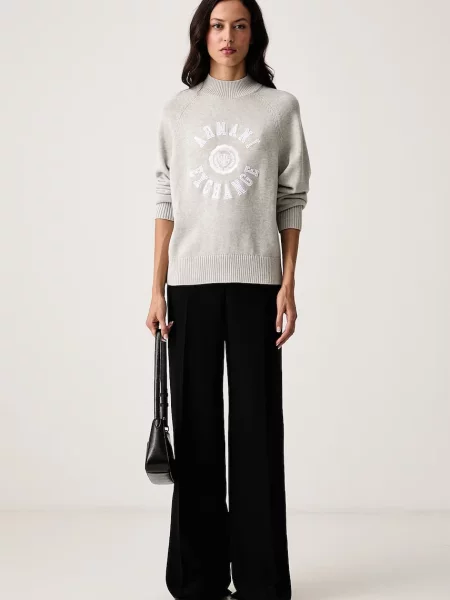 Armani Exchange pulover bombažen bela