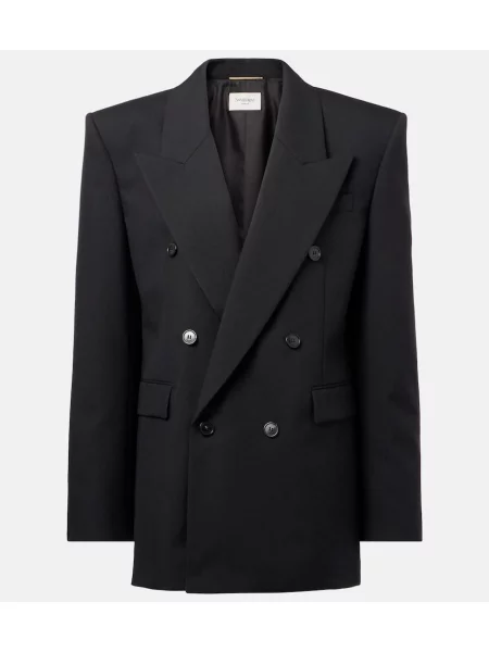 Sacou Saint Laurent de lână negru