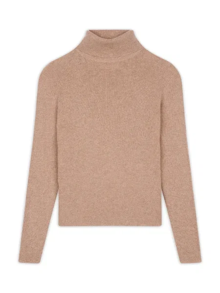 JUST CASHMERE Pulover Lanais kamela