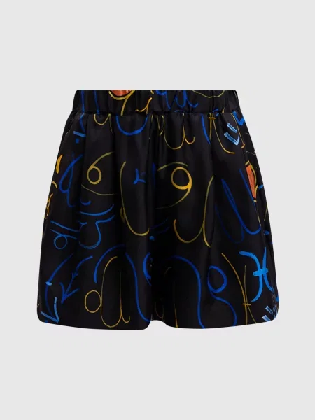 Шорти Zurich із шовку в принт Asceno чорні