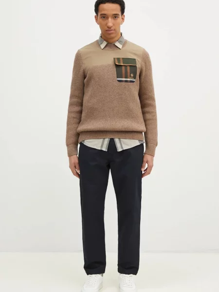 Baracuta gyapjú pulóver Barbour x Baracut Miller Knit bézs