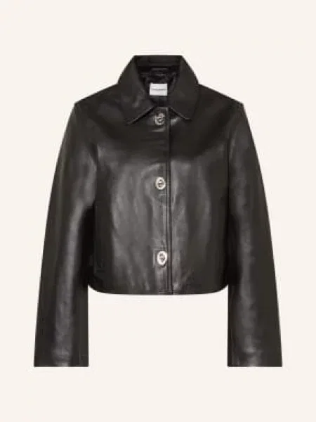 Claudie Pierlot Kurtka Skórzana schwarz czarna