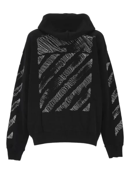 Hanorac cu glugă Off-white cu imagine alb
