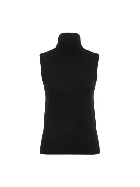 Lniany golf golf Michael Kors bez rękawów czarny