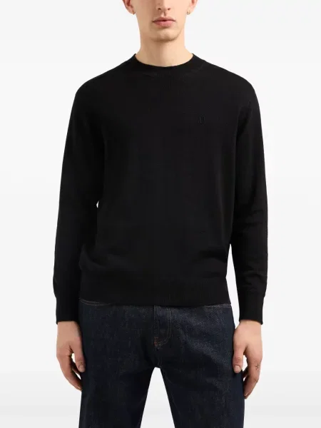 Pulover Armani Exchange cu broderie negru