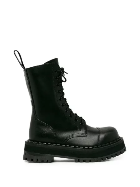 Botine Altercore cu șireturi cu platformă din dantelă negru