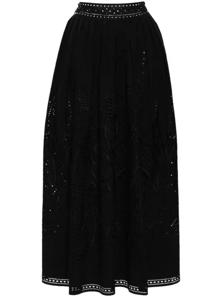 Fusta maxi Alberta Ferretti din dantelă negru