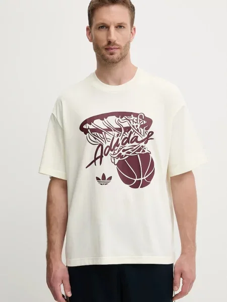 Тениска adidas Originals Hot Shot Tee бежово