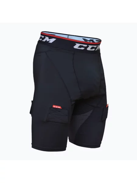 Мъжки къси панталони за хокей CCM Ribano Compresion Jock SR black черно