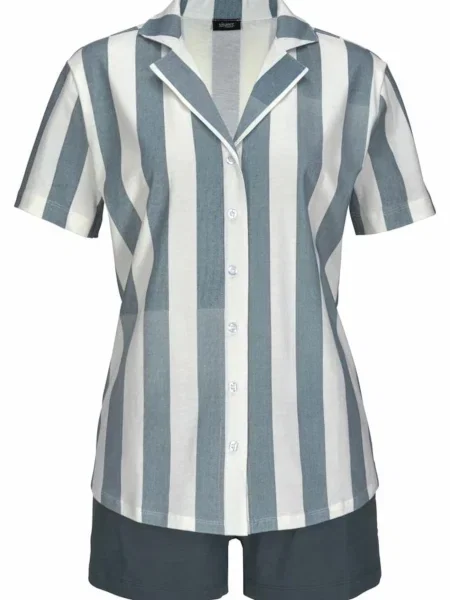 VIVANCE Kratke hlače za spanje Dreams temno siva bela