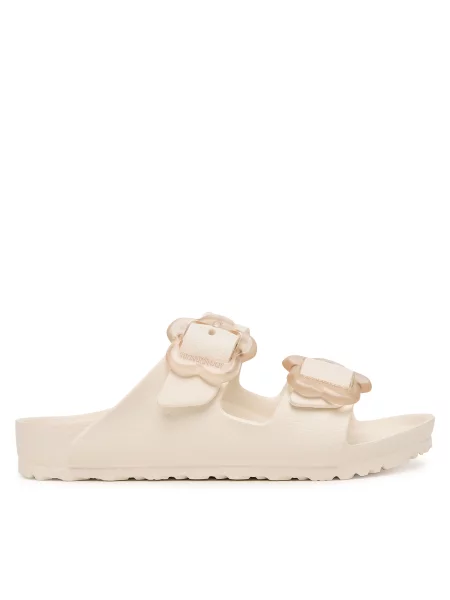 Papucs Birkenstock Arizona Flower Buckle fehér