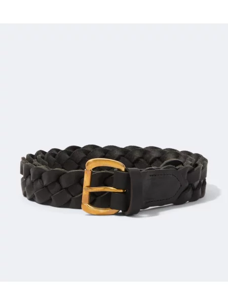 Cu centură curea Visvim din piele țesută negru