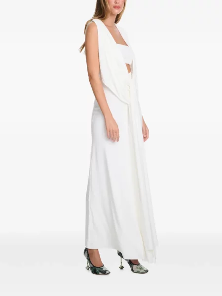 Rochie maxi Axel 113 drapată alb