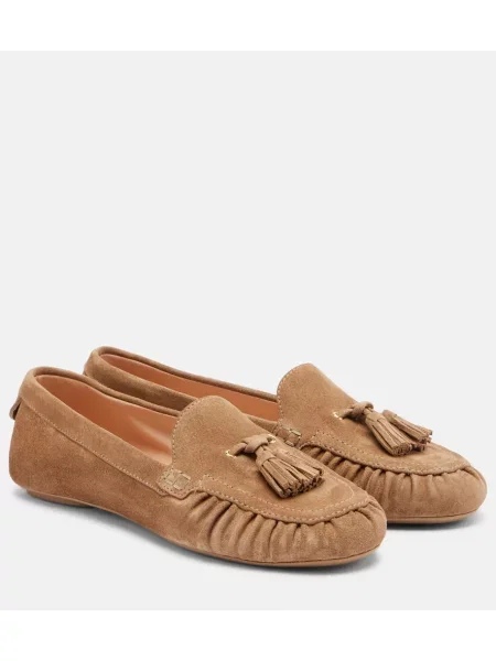 Pantofi loafer Gianvito Rossi din piele de căprioară maro
