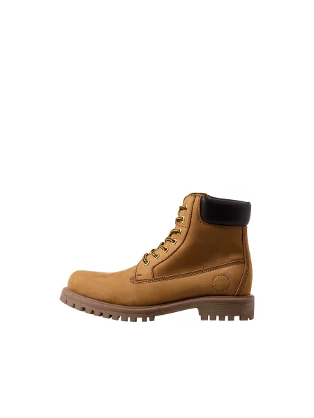 JACK & JONES Bocanci cu șireturi JFWMONTANA galben muștar negru