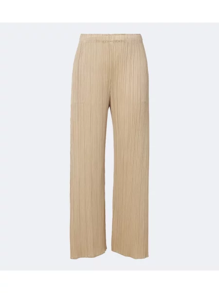 Nohavice Pleats Please Issey Miyake béžová