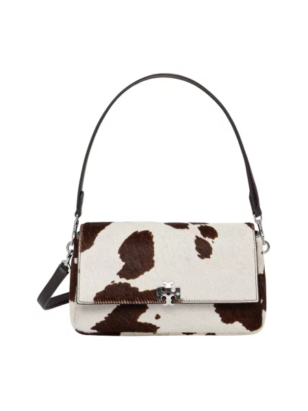 Tory Burch torebka crossbody skórzana Charlie brązowa