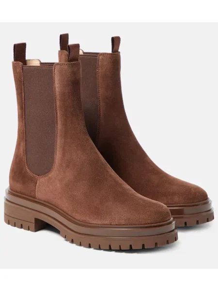 Botine chelsea Gianvito Rossi din piele de căprioară maro