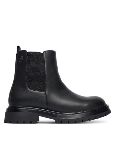 Tommy Hilfiger Botki Chelsea Boot D czarny