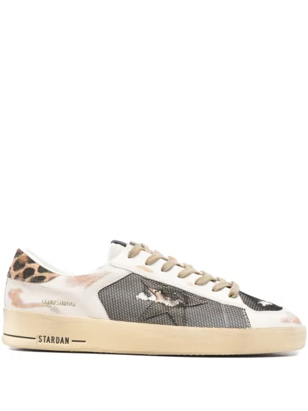 Sneakerși Golden Goose Stardan cu imagine cu model leopard alb