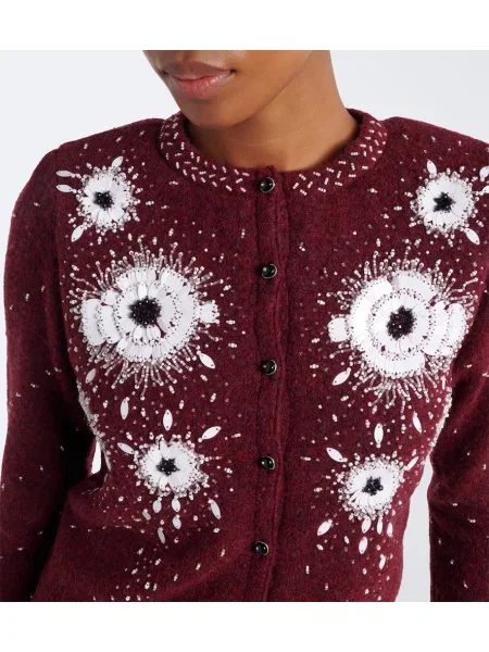 Cardigan Jacques Wei de lână cu model floral