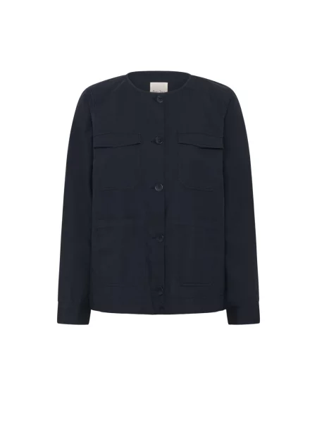 Lniana kurtka Part Two garniturowa niebieska