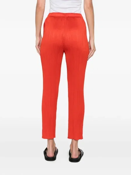 Pantaloni Pleats Please Issey Miyake plisate roșu