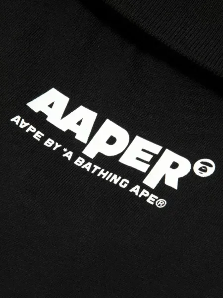 Поло тениска Aape By *a Bathing Ape® с автограф черно