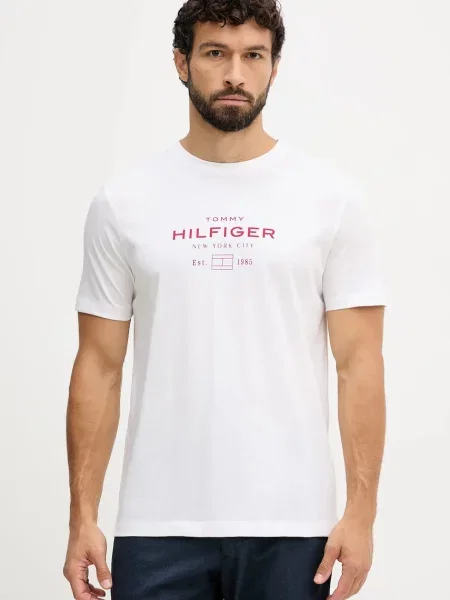 Тениска Tommy Hilfiger с десен бяло