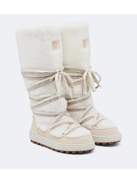 Botine Bogner din piele de oaie alb