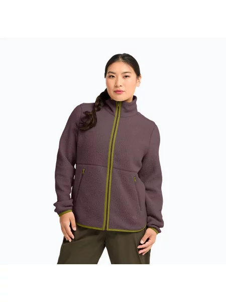 Bluza polarowa Jack Wolfskin Lite Curl Full Zip fioletowa