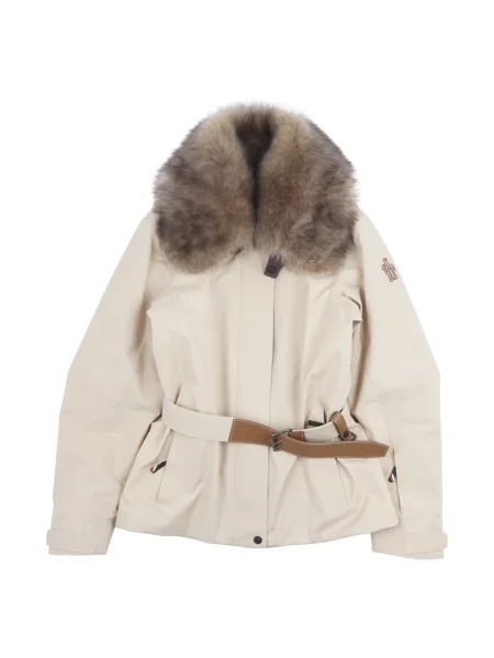 Kurtka skórzana Moncler beżowa