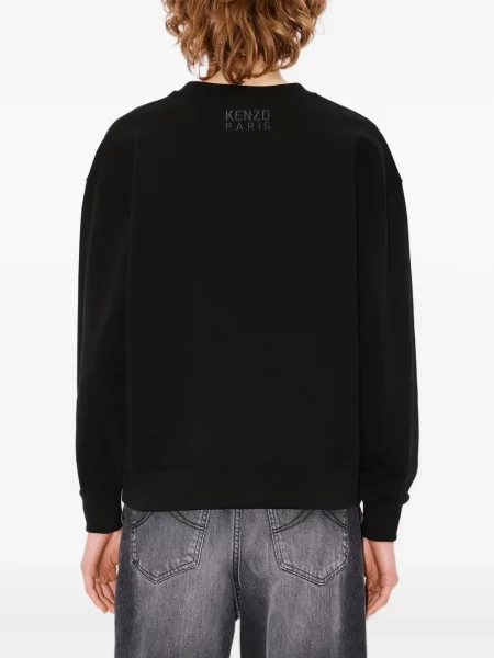 Hanorac crewneck Kenzo cu dungi de tigru negru