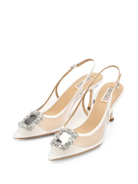 Pantofi cu toc Badgley Mischka plasă alb