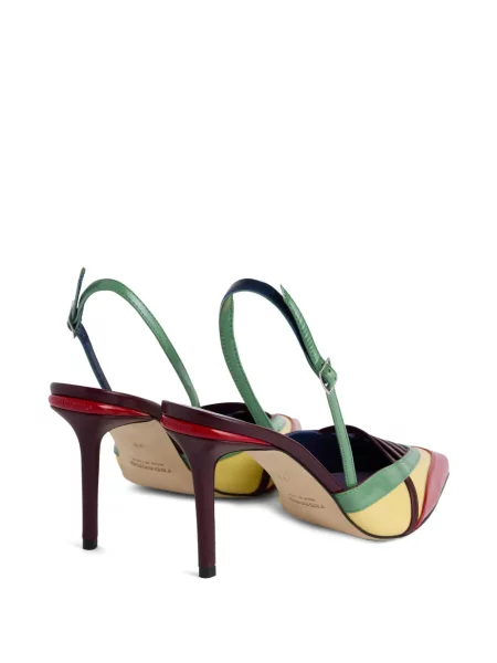 Pantofi cu toc Rabanne din piele de lac slingback roșu