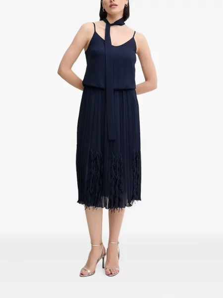 Sukienka midi Sandro Ferrone do kolan garniturowa niebieska