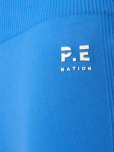 Legginsy z wysokim stanem z logo P.e Nation niebieskie