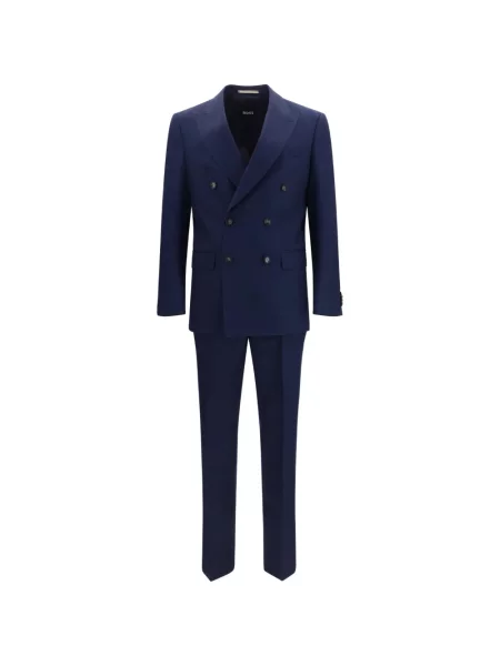 Costum Boss cu două rânduri de nasturi albastru