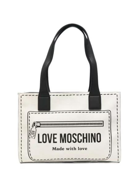 Geantă shopper Love Moschino cu imagine alb
