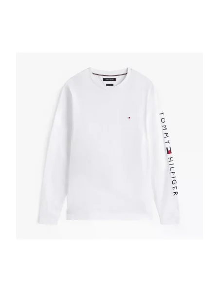 Tricou cu mânecă lungă Tommy Hilfiger alb